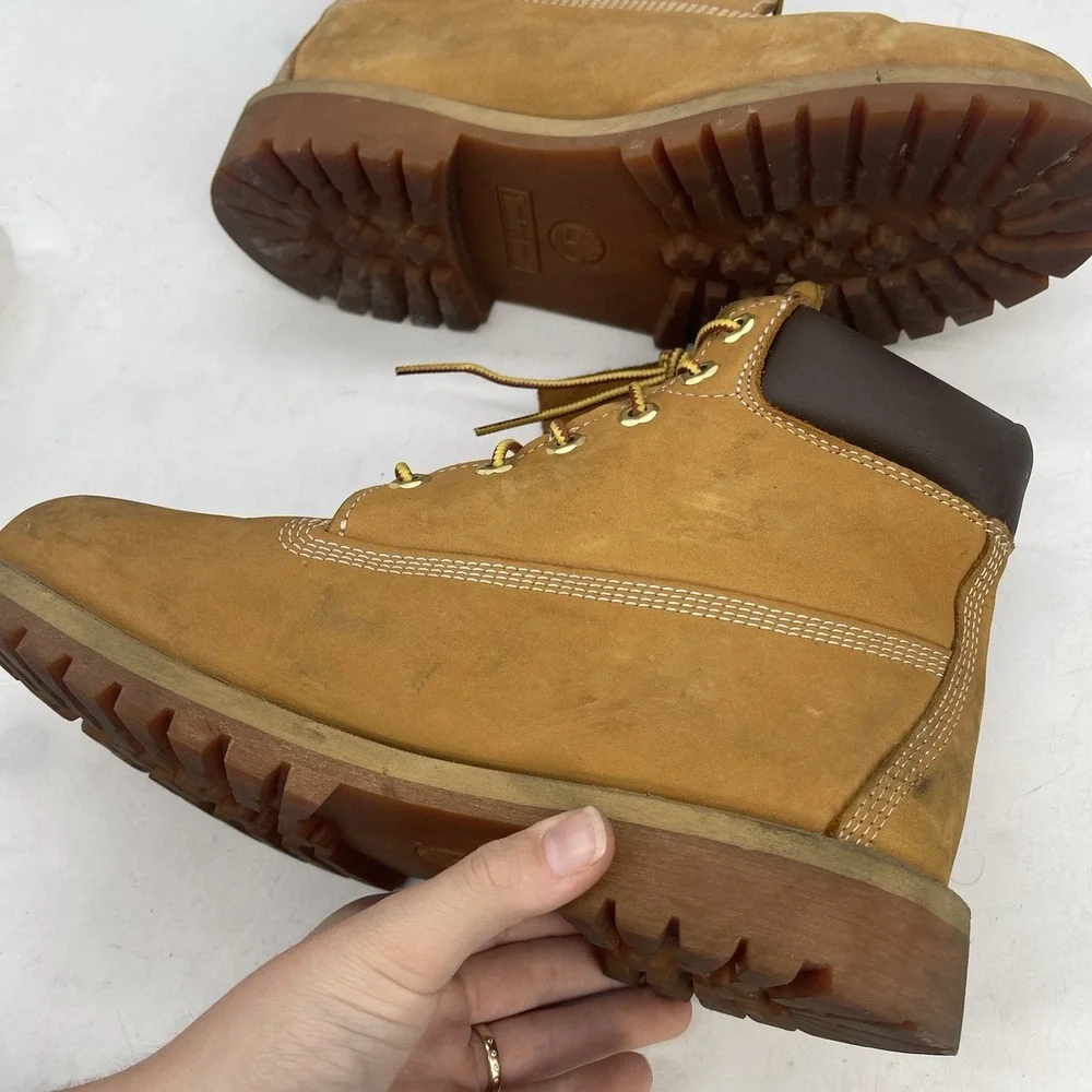 Timberland 10361 Wheat Boots Mens 7 Made In USA Workwear Lace Up Eyelet